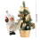Mini tafelkerstboom met verlichting en versieringen. 3
