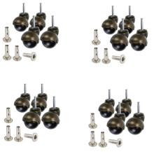 16 Pack 2 Inch Caster Stem Caster Wheel with Sockets,Vintage Antique Swivel Caster for Furniture,Sofa,Chair,Cabinet