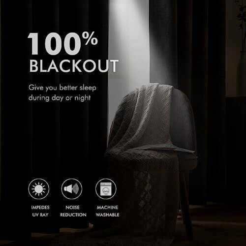 Cortinas blackout de linho verde-oliva 52x84 polegadas (2 painéis) 2