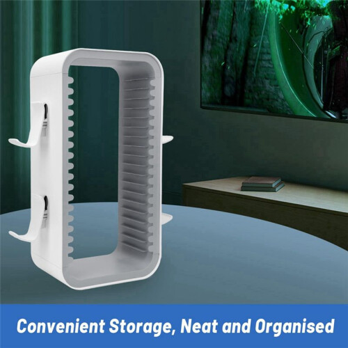 Game Storage Rack for  PS4 PS5 Game Disc Holder Game Disc Rack for  Multi-Function Disc Rack White Gray