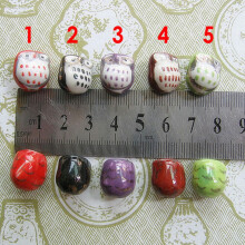 Owl Ceramic Beads Green Jewelry DIY Craft Loose Beads 5pcs