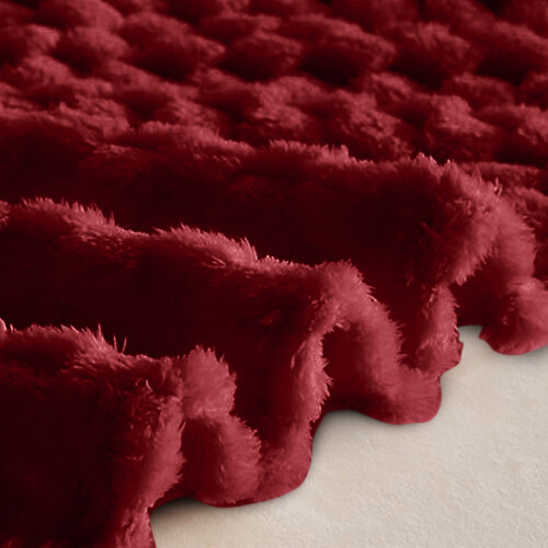 Flannel Blanket Queen Size Wine Red 70x100 cm 2
