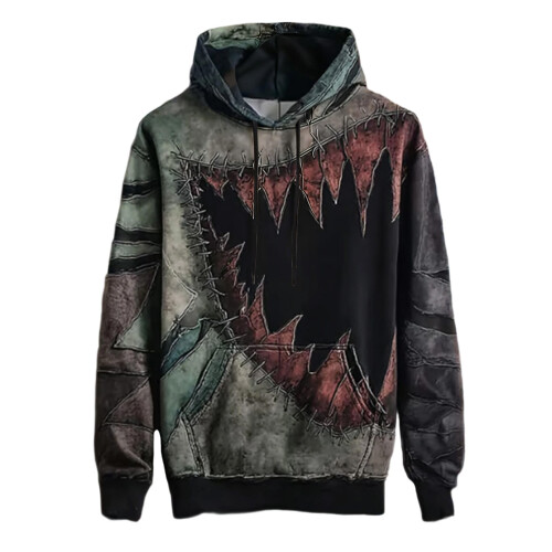 Fleece-hættetrøje med Halloween-print til efterår/vinter 1