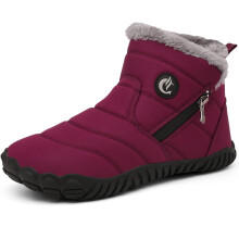 CELANDA Botas de Invierno para Mujer Cálidas Antideslizantes Rojas 41 — botas nieve mujer, calzado barefoot