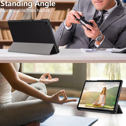 Tablet-cover til Samsung Tab A11 med 3-foldet stativ, imiteret materiale 2
