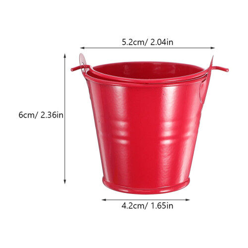 Cubo de metal rosa mini hojalata 4 piezas 1