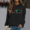 Damen-Sweatshirt mit Weihnachtskatzenmuster, langärmelig 2