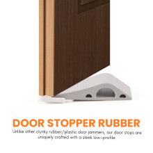 2 Pack Set Premium Heavy Duty Door Stop Rubber Wedge with Decorative Storage Holder-Perfect Doorstop for Draft Stopping&more The Original