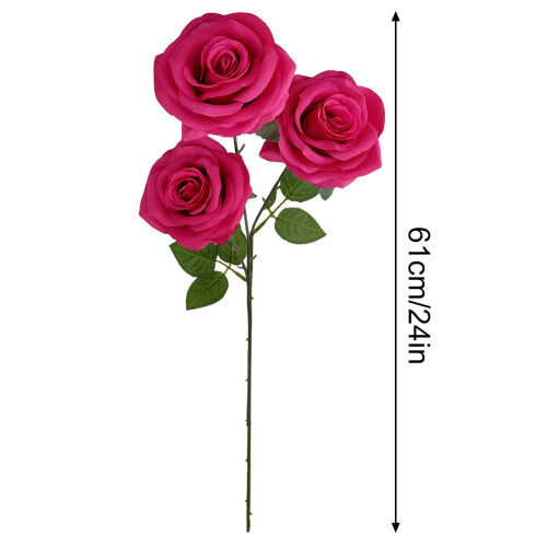 Rosa artificial em formato de coração, vermelha, 45 cm (18 polegadas), 1 peça. 2