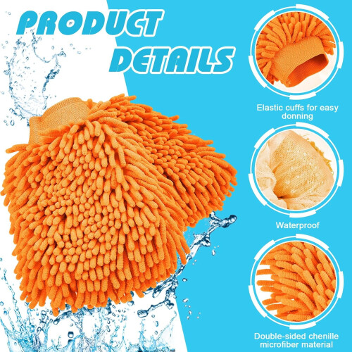 Biltvättvante Chenille Microfiber 12 st 7,48 x 10,24 tum 2