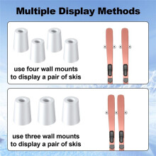 4-Piece Vertical Ski Hanger with Screw Expansion Anchors Vertical Ski Storage to Safely Store and Display Your Skis B