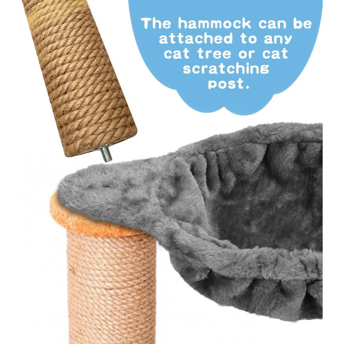 Cat Tree Hammock for Large Cats Deep Basket 12.4 Inch Grey 2