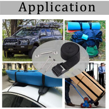 1Inch x 4Ft Battery Tie Down Strap Kit with Stainless Steel Cam Buckle, Bracket and Screws for Boats, Luggage Belt, Cars