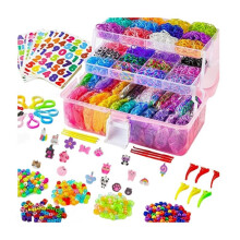 17500+ Rubber Band Bracelet Kit with 3 Layer Transparent Container, Bracelet Kit Making Refill Kit Gifts for Daughter