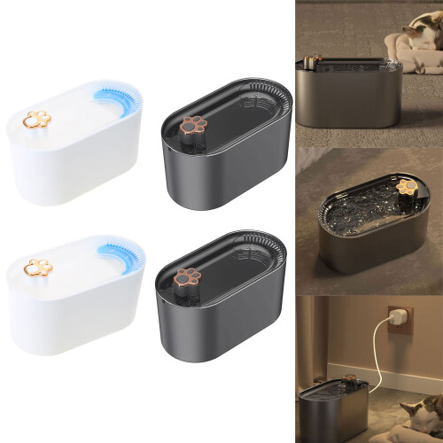Vanndispenser til hund med filter, stillegående, automatisk skål, 101 oz 1