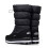 Botas de neve femininas de inverno, pretas, com sola grossa e resistente. 5