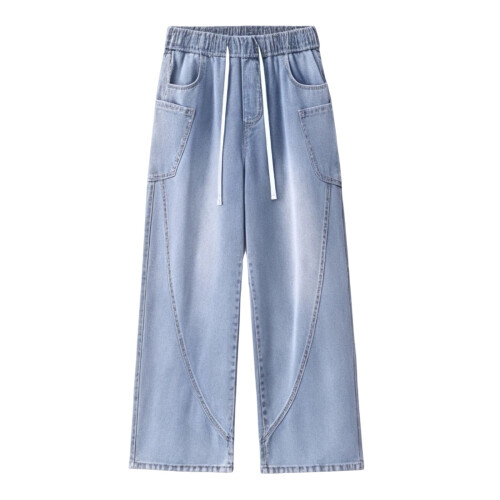 Calça jeans masculina clássica de cinco bolsos, corte regular. 2