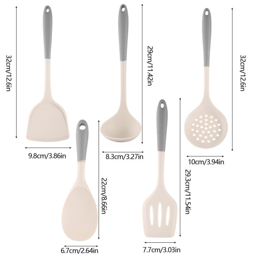 Silikon köksredskapsset Non-stick 5-delars 2