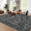 Washable Oriental Area Rug Black 5x7 ft 2