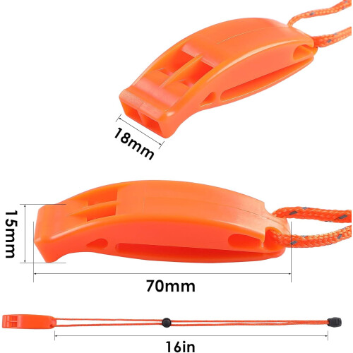 Safety Survival Whistle with Reflective Lanyard 6PCS 1