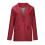 Blazer feminino vermelho liso com lapela e bolsos. 3