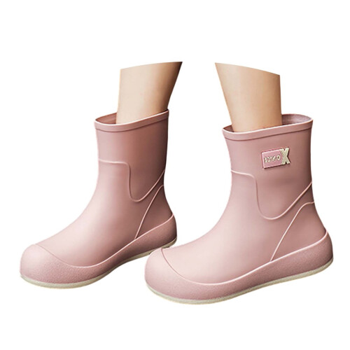 Botas de chuva impermeáveis femininas de cano curto e cano largo (1 par) 2