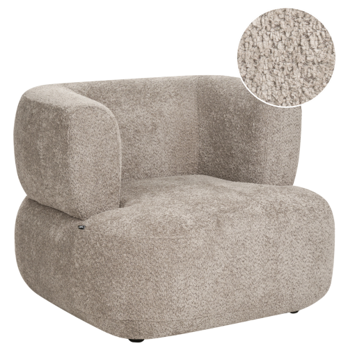 Beliani Armchair LOHJA Chenille Taupe