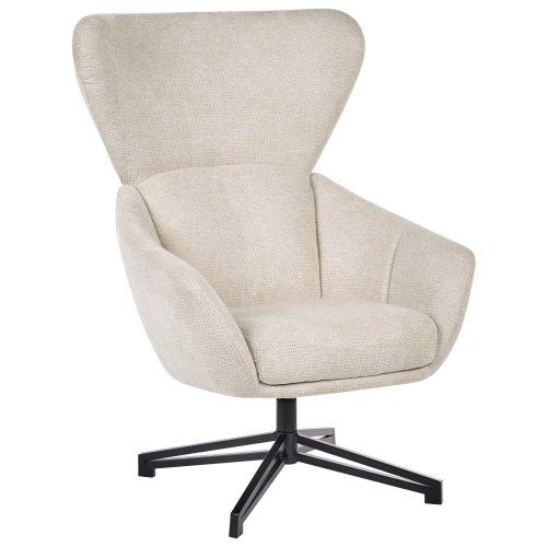 Beliani Swivel Armchair DALEN Fabric Light Beige