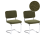 Beliani Set of 2 Dining Chairs IRWIN Boucle Green 1