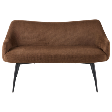 Dining Bench 2 Seater ARENDAL Fabric Dark Brown