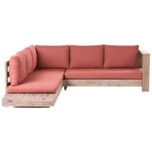 Garden Corner Sofa 5 Seater MARETTIMO Left Hand Red Certified Acacia Wood