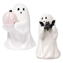 Halloween ghost statue resin pink pumpkin bat 1/2 pcs