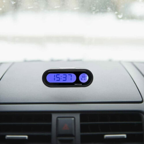 Digital Car Thermometer Clock with LED Backlight 2-in-1 1