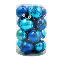 Staron blue Christmas ornaments shatterproof 16 pcs