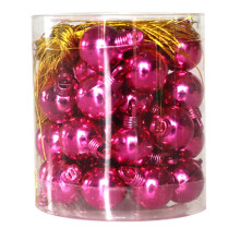 Christmas Bauble Balls Pendant Set 48 pcs Rose Red