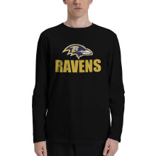 Heren T-shirt met lange mouwen en ronde hals, voorzien van het logo van een voetbalteam.
