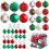 Christmas Tree Ball Ornaments Red Green White 45 Pack 1