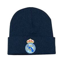 Real Madrid beanie hat black knitted stretch
