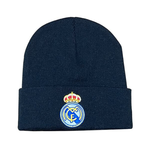 Real Madrid beanie hat black knitted stretch