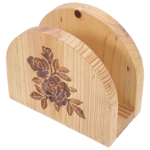 NUOLUX rustikaler Serviettenhalter aus Holz, 1 Stück