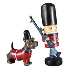 Ensemble de décoration de table Casse-noisette et chien en bois pour Noël
