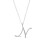 Women's silver clavicle necklace with initial pendant 1