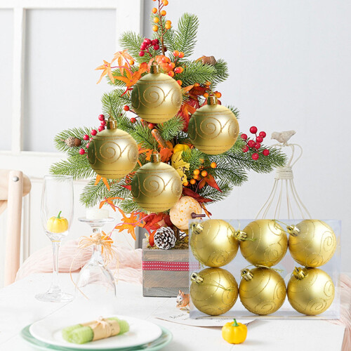 Christmas Ball Matte Gold 6 cm 6 pcs