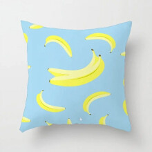 Cotton Linen Pillow Case Watermelon Banana Print 2 pcs