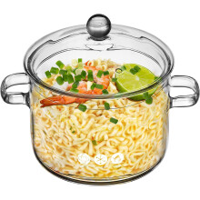 Glass Saucepan with Lid 1.9L Stovetop Cookware