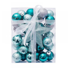 Teal Christmas Ball Ornaments Shatterproof 30pcs