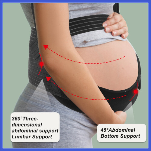 Pregnancy Belly Support Belt with Shoulder Strap Black 1