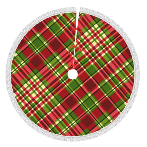 Christmas Tree Skirt Plaid 48 Inch