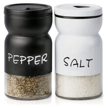 Farmhouse Salt and Pepper Shakers Set with Adjustable Lids