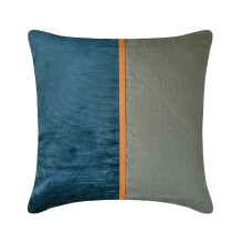Housses de coussin décoratives bleues en velours côtelé